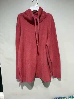 Sonoma XXL Maroon Marled Cowl Neck Tunic Sweater